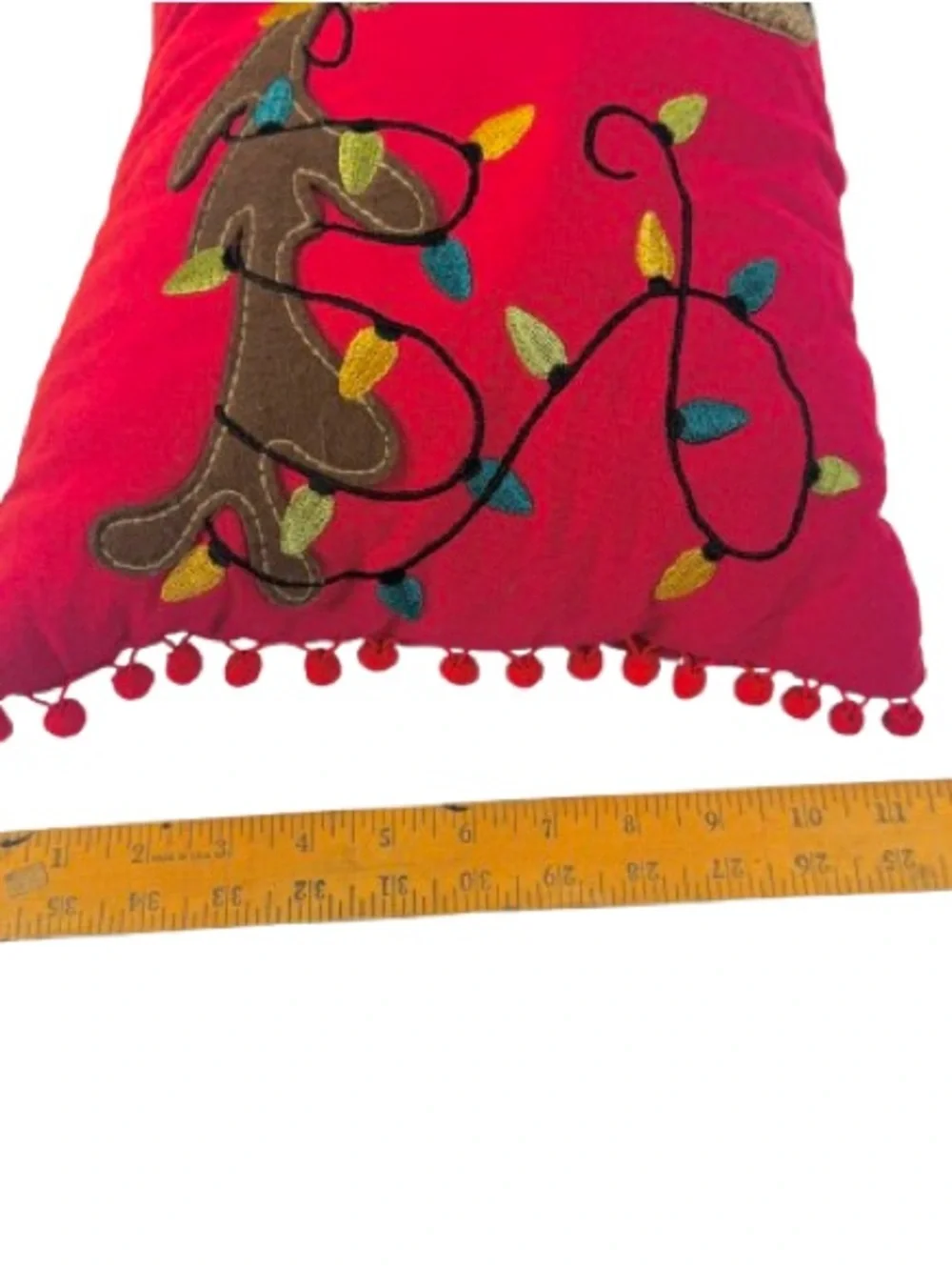 Pier 1 Holiday Reindeer Light Up Decorative Throw Pillow